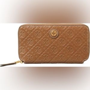TORY BURCH T monogram leather long wallet